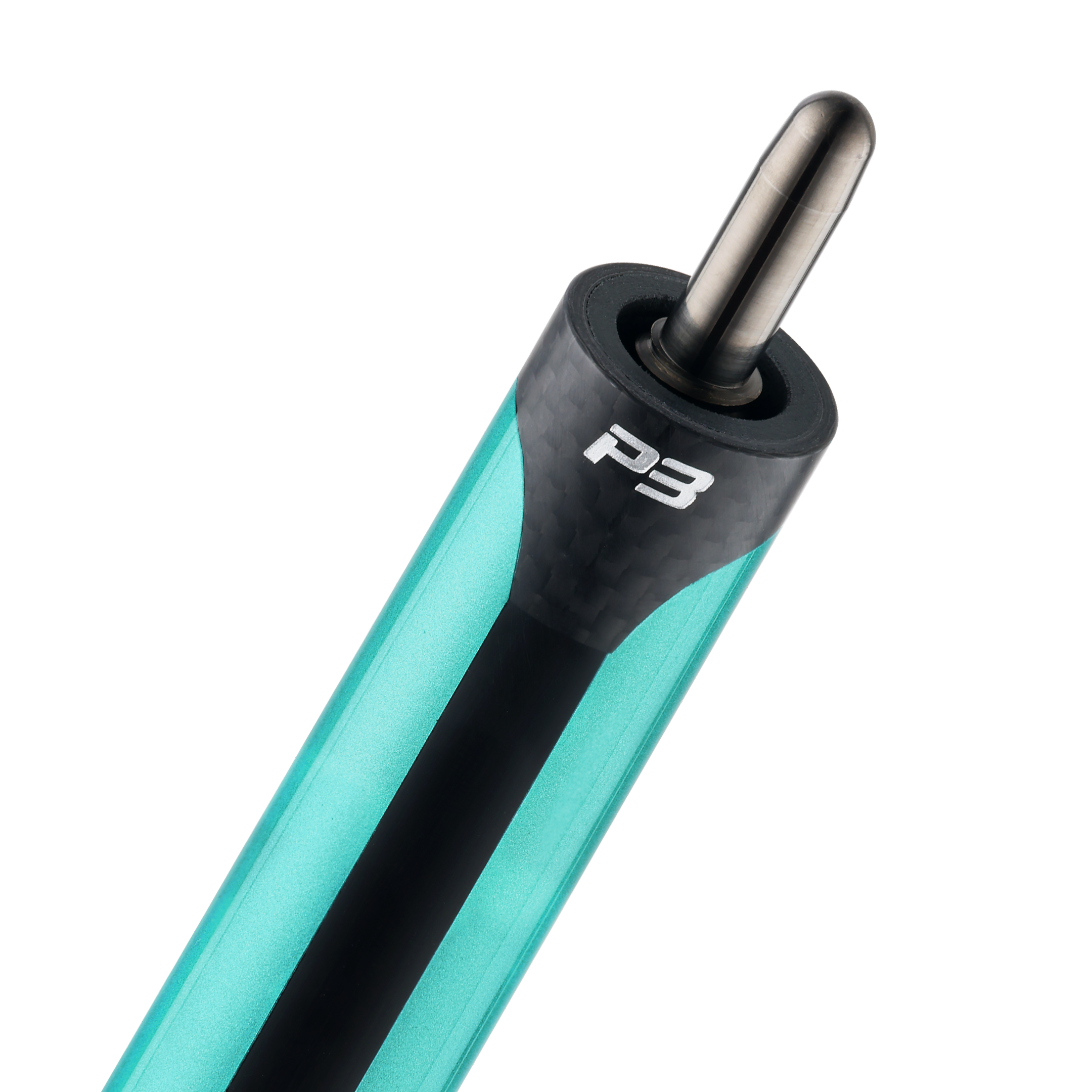 MANCHE DE BAGUETTE DE BILLARD PREDATOR P3 TURQUOISE AVEC BANDES NOIRES GRIP EN CUIR LUXE - ÉDITION LIMITÉE