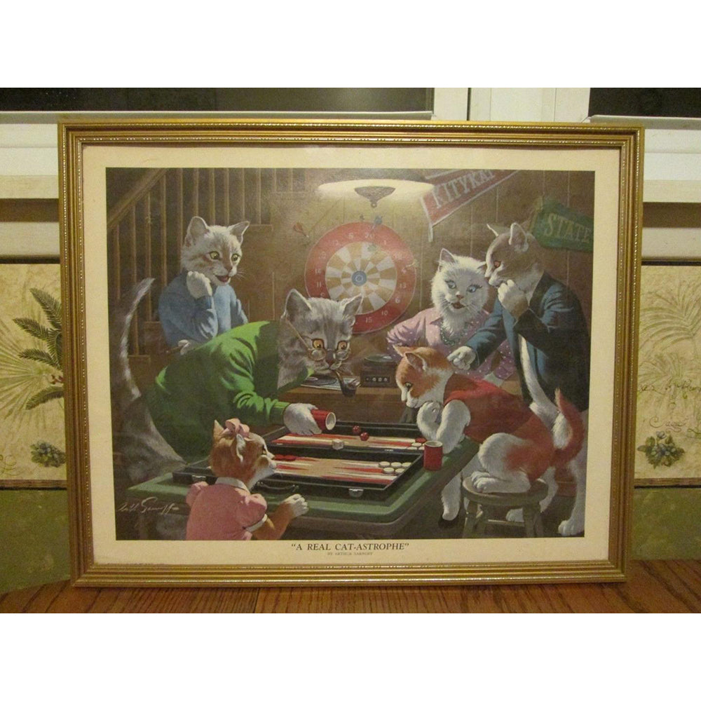 AFFICHE "A REAL CAT-ASTROPHE" PAR ARTHUR SARNOFF - ÉDITION LIMITÉE