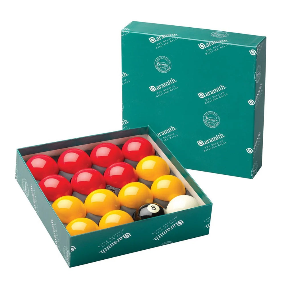 ARAMITH ENGLISH POOL BALL SET RED &amp; YELLOW PREMIER CASINO 2" 50.8MM - LIMITED EDITION