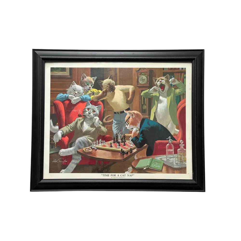 "TIME FOR A CAT NAP" POSTER BY ARTHUR SARNOFF -  16X20''- LIMITED EDITION