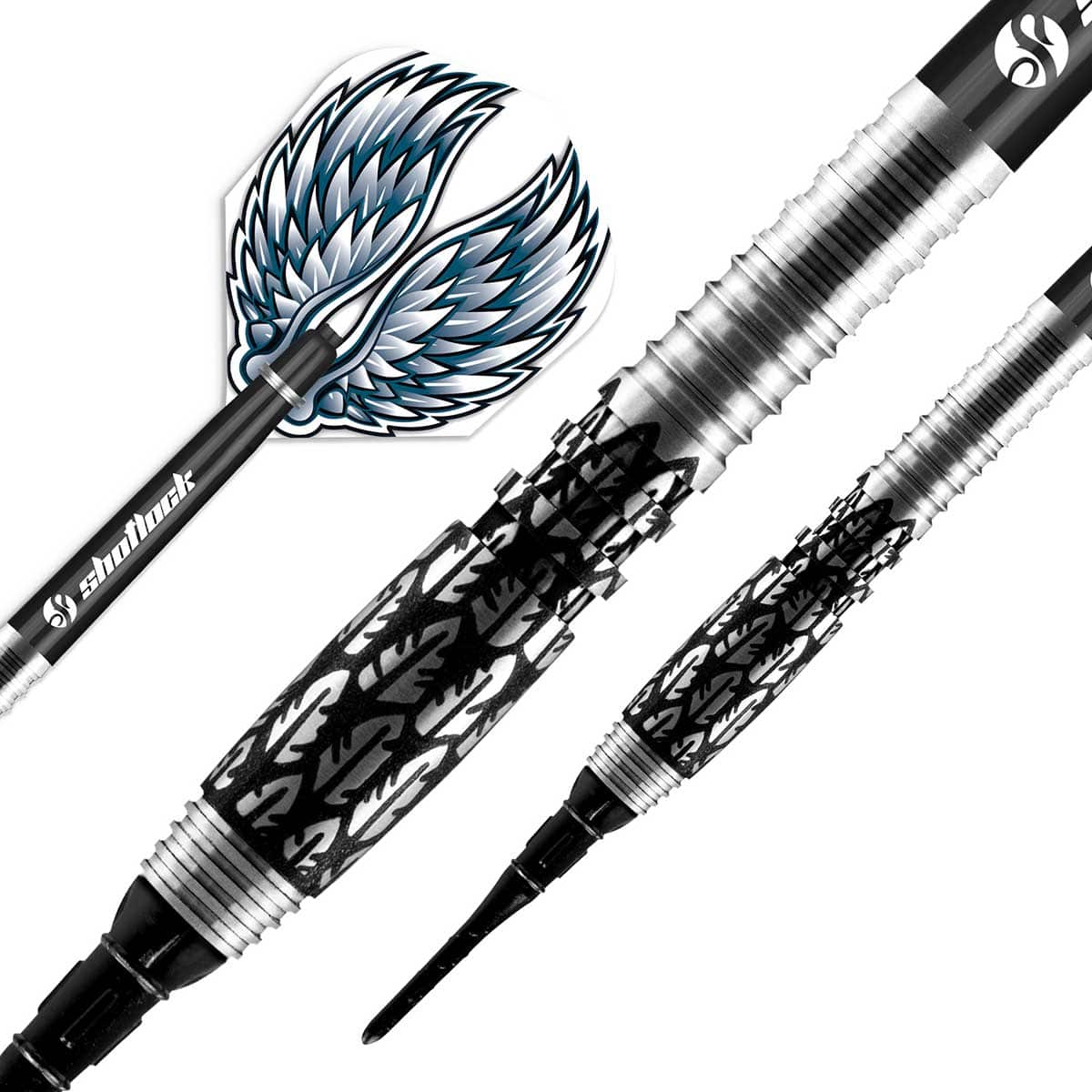 SHOT BIRDS OF PREY KITE SOFT TIP DART SET - 80% TUGSTEN BARRELS