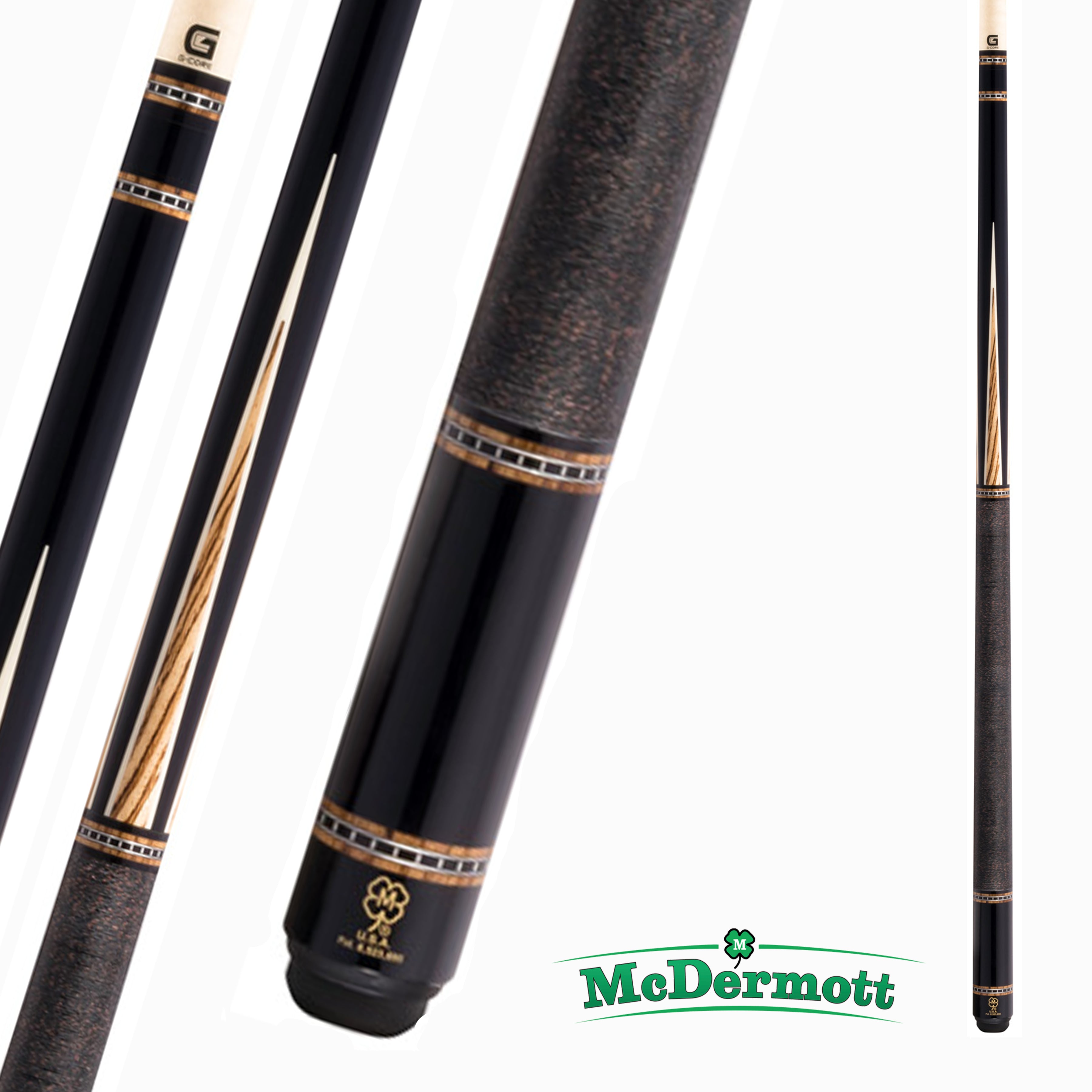 BAGUETTE DE BILLARD MCDERMOTT H-SERIES H652 BRUNE ET NOIRE