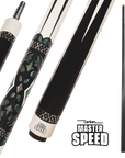 MASTER SPEED F8 CARBON 2-PIECES CUE - CARBON FIBER SHAFT BLACK/WHITE 12.5MM 19OZ