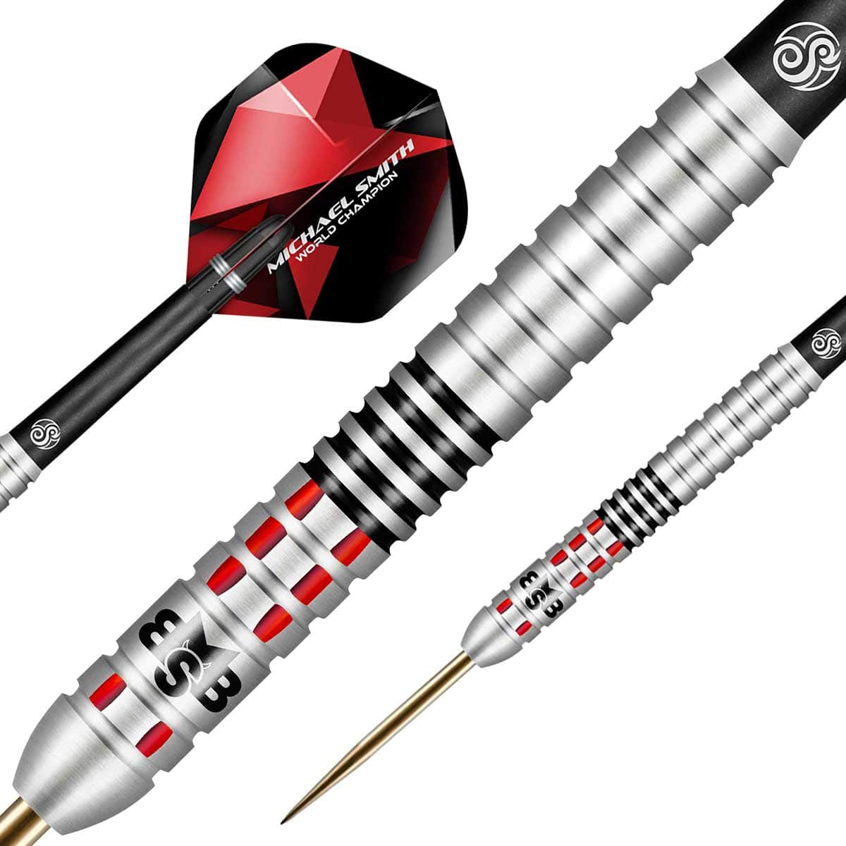 SHOT MICHAEL SMITH ACHIEVE STEEL TIP DART SET - 90% TUNSTEN BARRELS