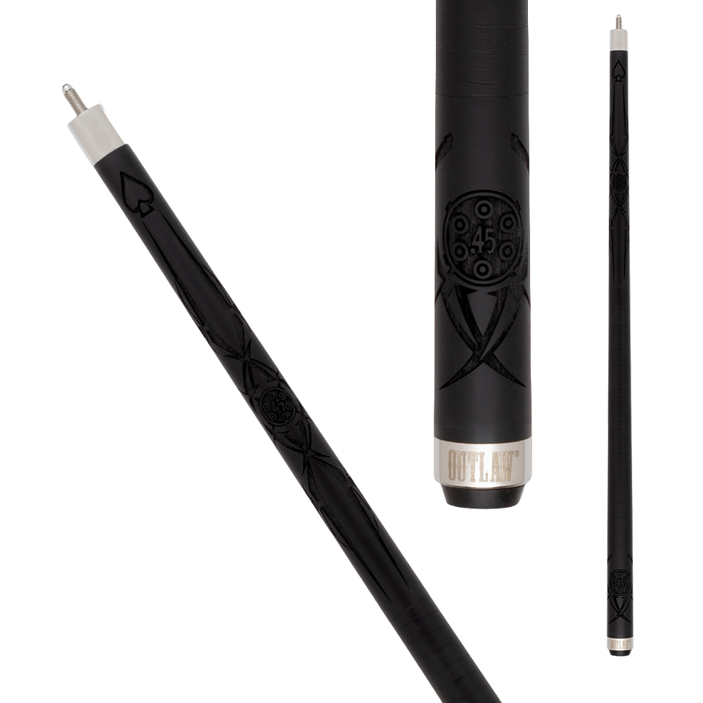 DESCRIPTION DE PRODUIT : BAGUETTE DE BILLARD OUTLAW OL64 MIDNIGHT SERIES - GRIP EN CUIR NOIR - 13 MM
