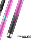 BAGUETTE DE BILLARD POISON MAELITH AVEC FLÈCHE EN FIBRE DE CARBONE - ROSE/NOIR - SANS WRAP 12.4MM 19OZ