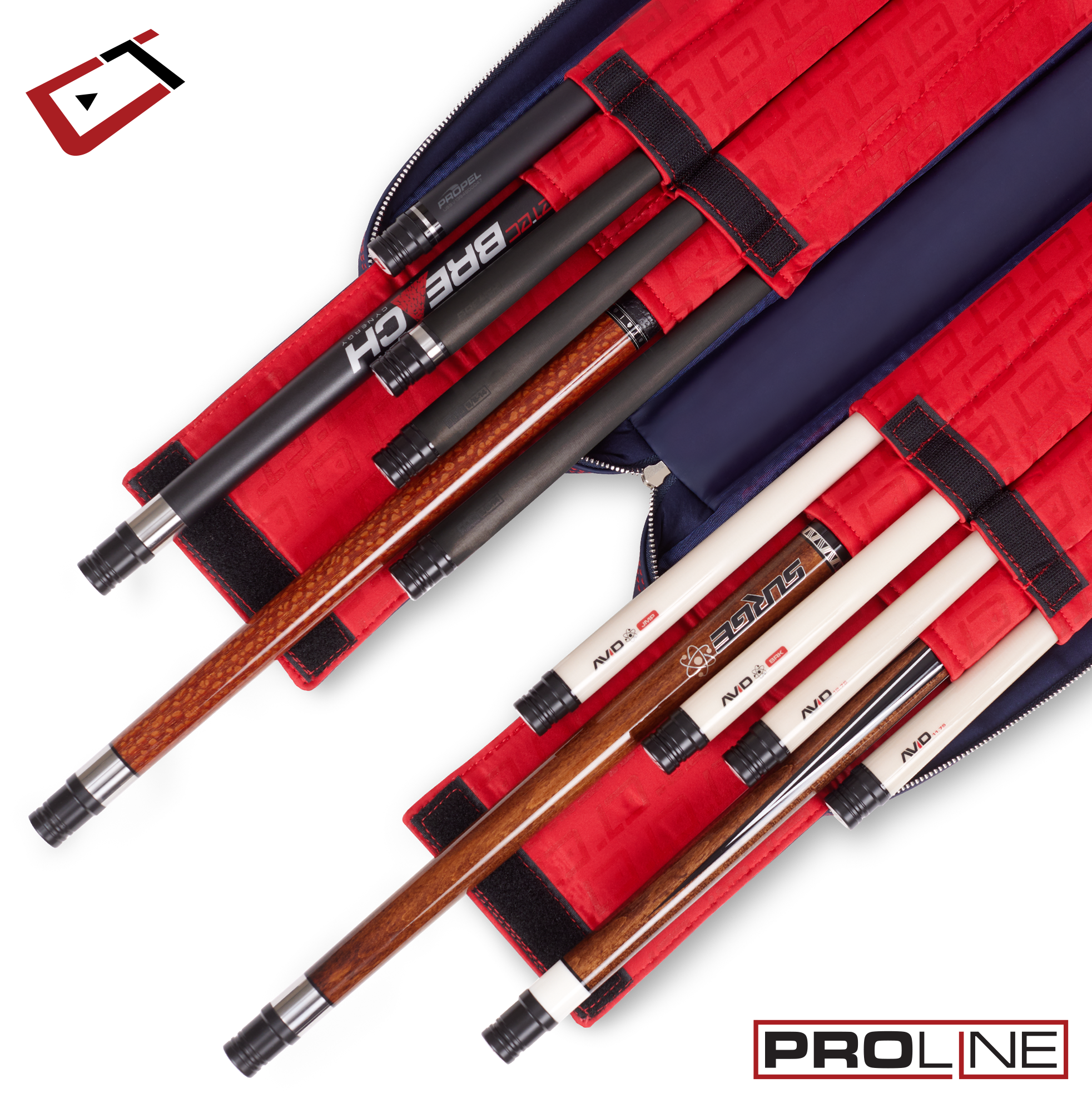 ÉTUI POUR BAGUETTE DE BILLARD CUETEC PROLINE 4 MANCHES 8 FLÈCHES BLEU MARIN