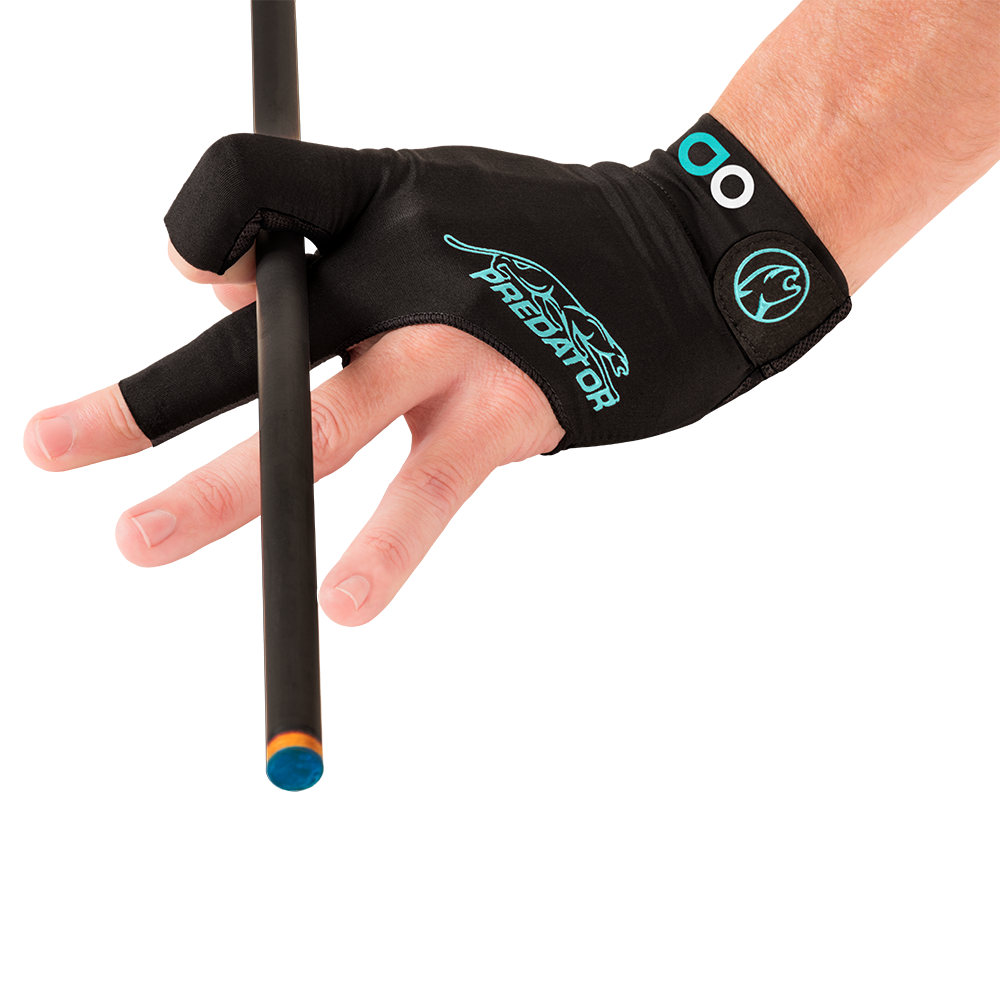 GANT DE BILLARD PREDATOR SECOND SKIN PAR ALBIN OUSCHAN NOIR/SARCELLE - MAIN GAUCHE SEULEMENT