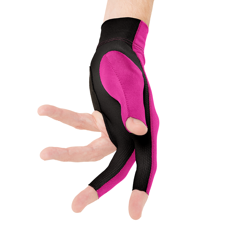 PREDATOR SECOND SKIN PREMIUM FINGERLESS PINK/BLACK BILLIARD GLOVE - LEFT HAND ONLY