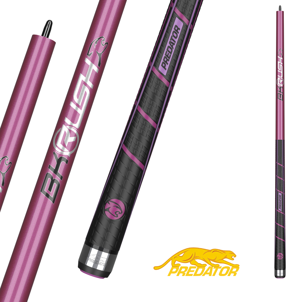 PREDATOR BK RUSH CUE PINK/SILVER UNI-LOC QUICK RELEASE SPORT WRAP 18.5OZ - LIMITED EDITION