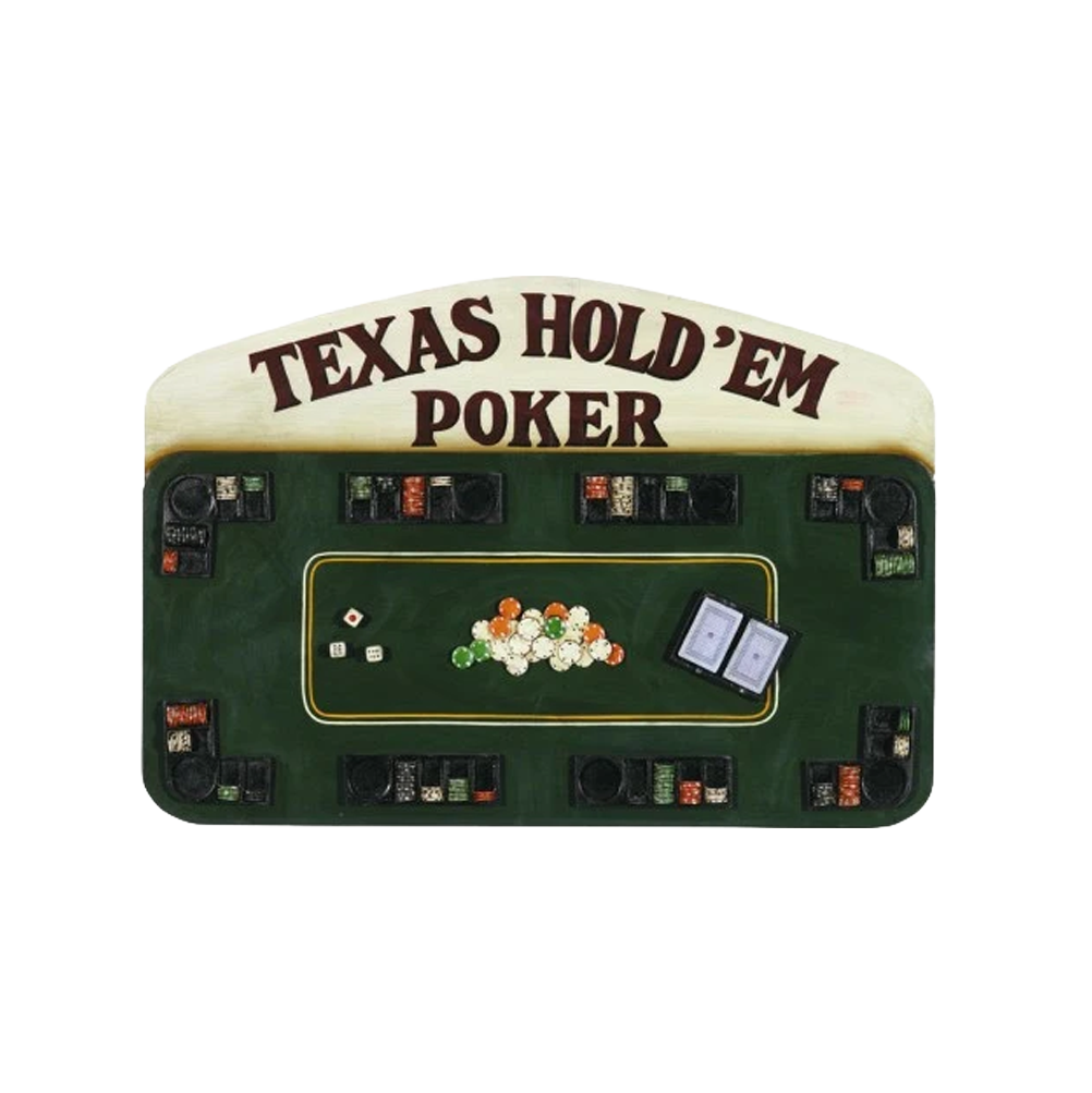 "TEXAS HOLD'EM POKER" PUB SIGN POSTER - 20 H X 28.5 W X 1.5 D IN - LIMITED EDITION