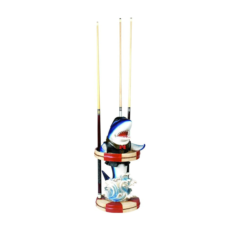 "SHARK" BLUE POOL CUE HOLDER BY RAM GAMEROOM - 15.5 X 15.5 X 30.5 IN -27 LBS - LIMITED EDITION