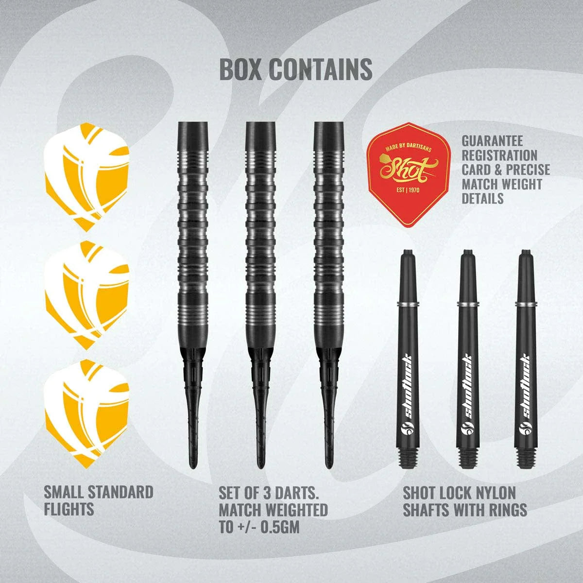 FLÉCHETTES SHOT ZEN TANTO POINTE SOUPLE - BARREAUX EN TUNGSTÈNE À 90%