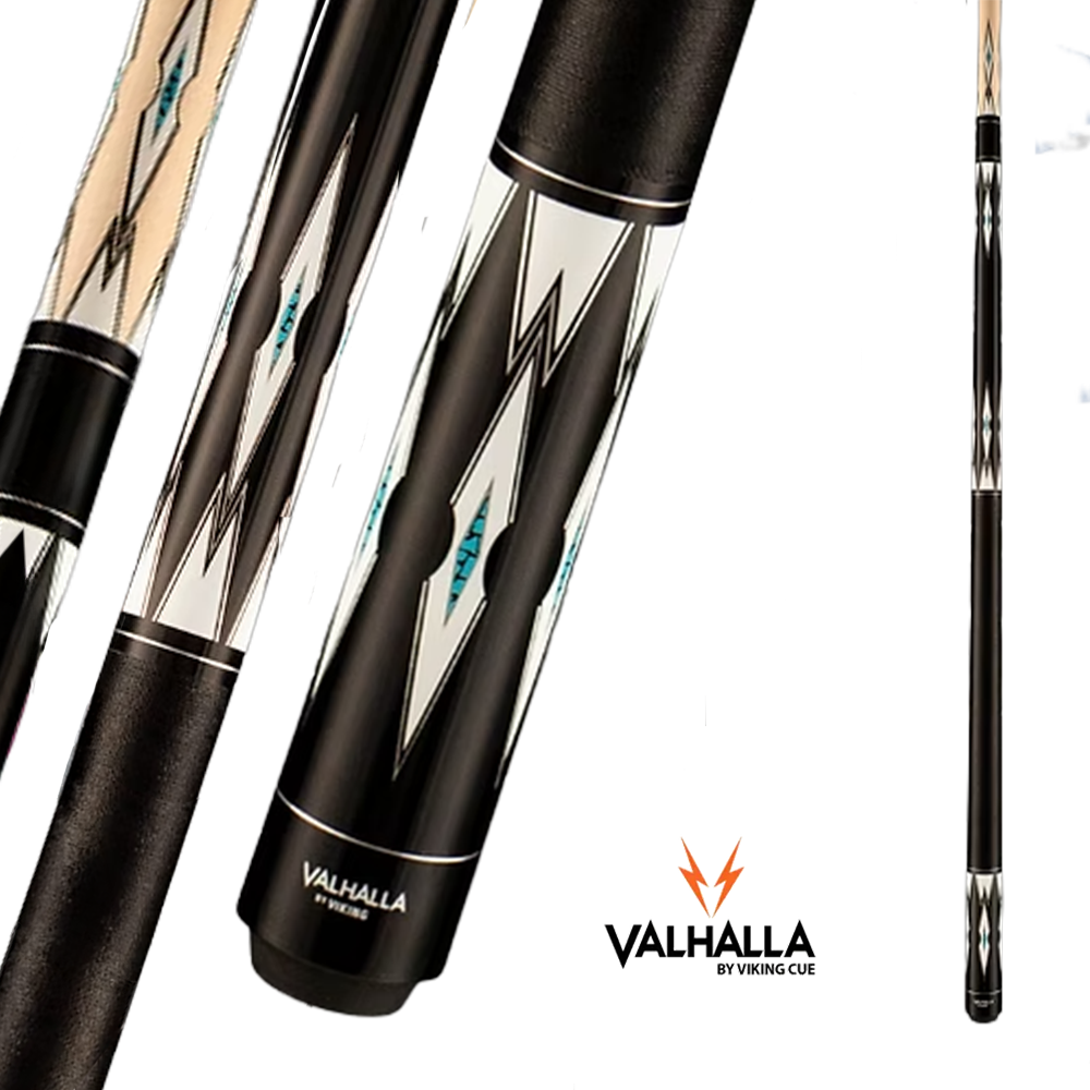 VIKING VALHALLA POOL CUE VA961 BLACK AND WHITE PATTERN 13MM 19OZ