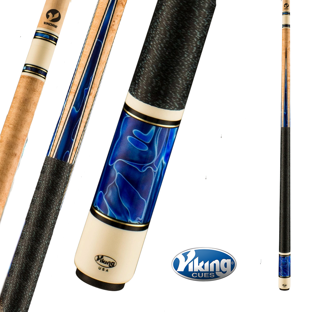 BAGUETTE DE BILLARD VIKING B4201 BLEUE ET BOIS 13MM 190Z