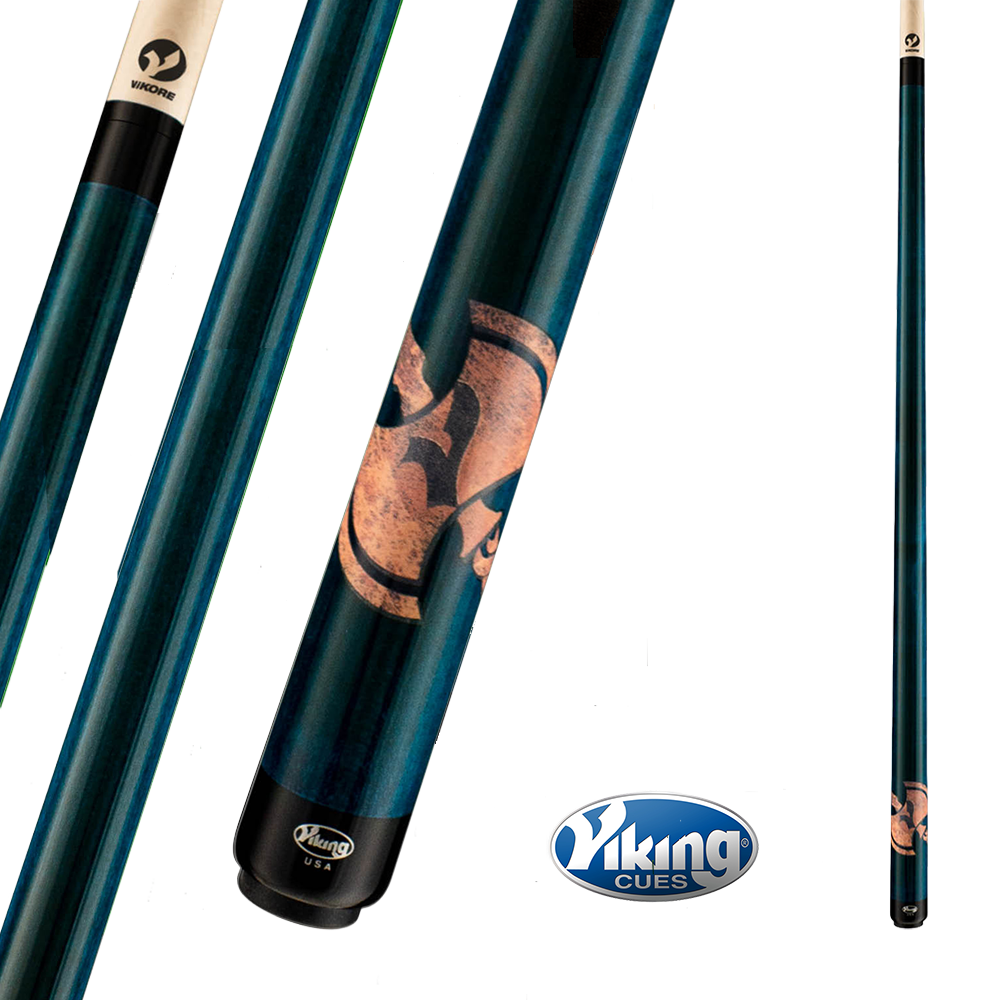 BAGUETTE DE BILLARD VIKING DC-AXE TURQUOISE ET NOIRE SANS GRIP 13MM 19OZ