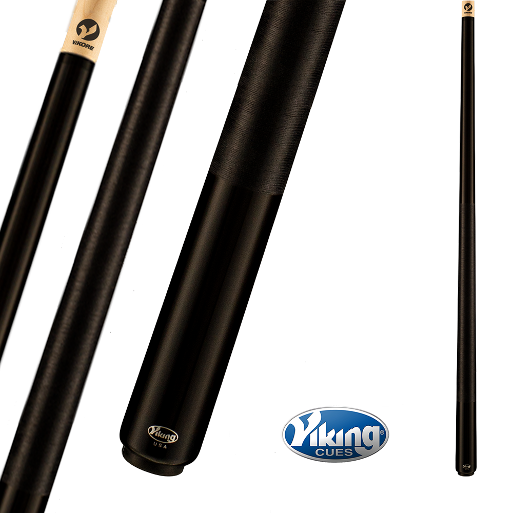 VIKING POOL CUE MIDNIGHT BLACK LINEN WRAP 12.5MM 19OZ