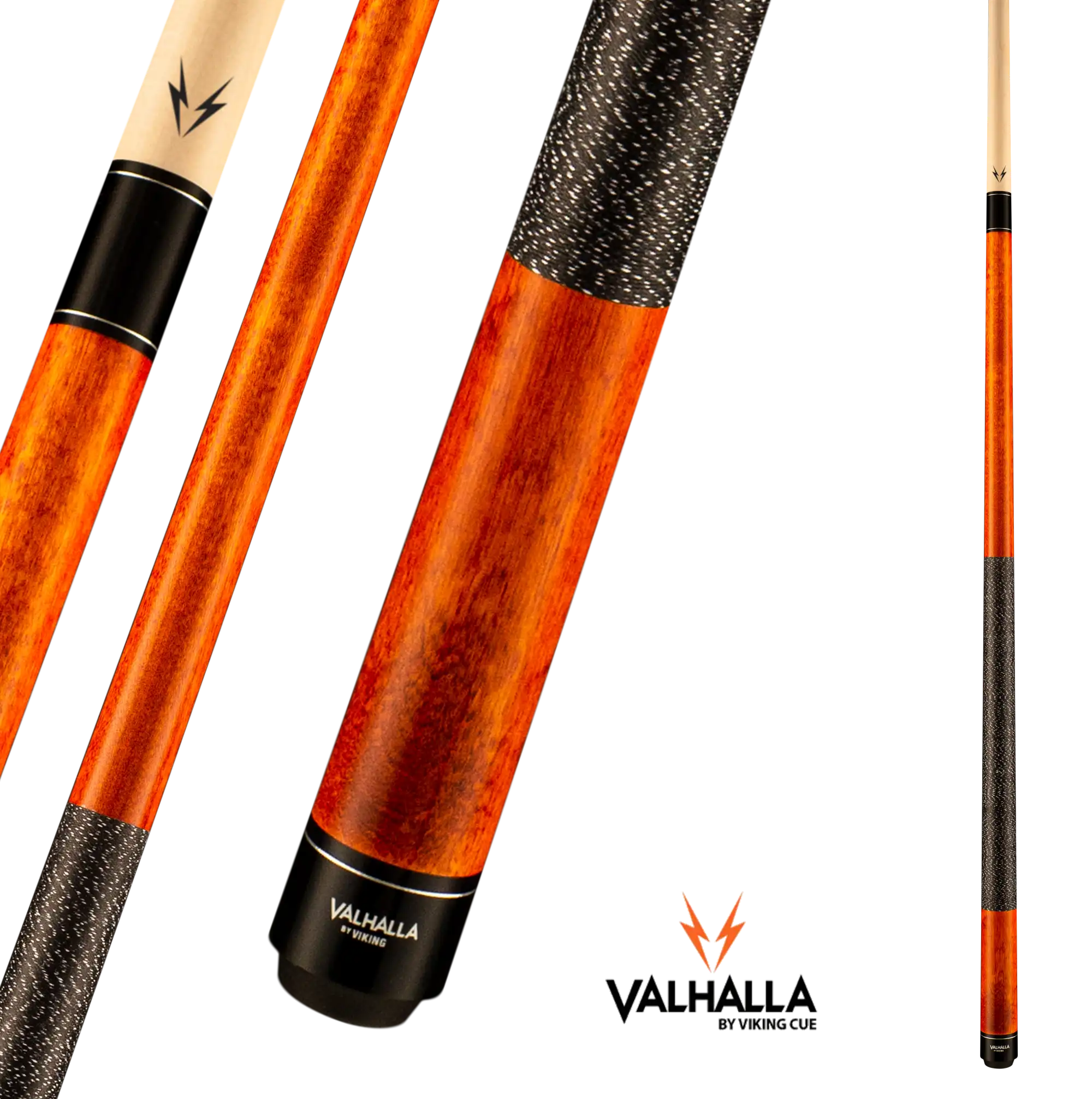 VIKING VALHALLA VA119 POOL CUE ORANGE LINEN WRAP 13MM 19OZ