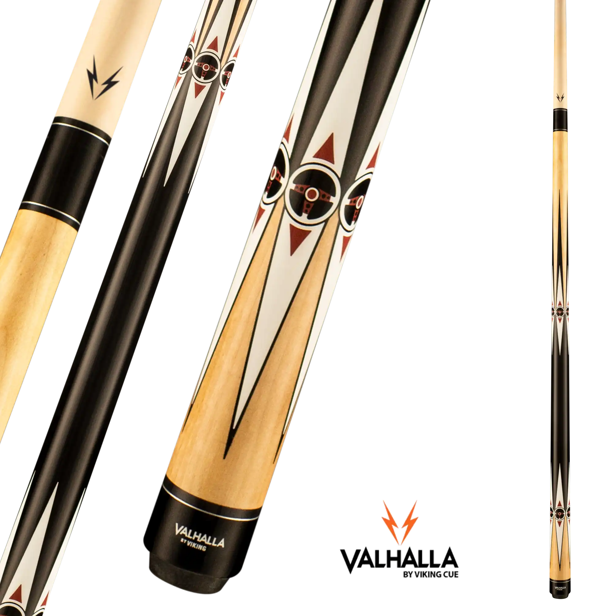 VIKING VALHALLA VA481 POOL CUE BEIGE AND BLACK NO WRAP 13MM 19OZ