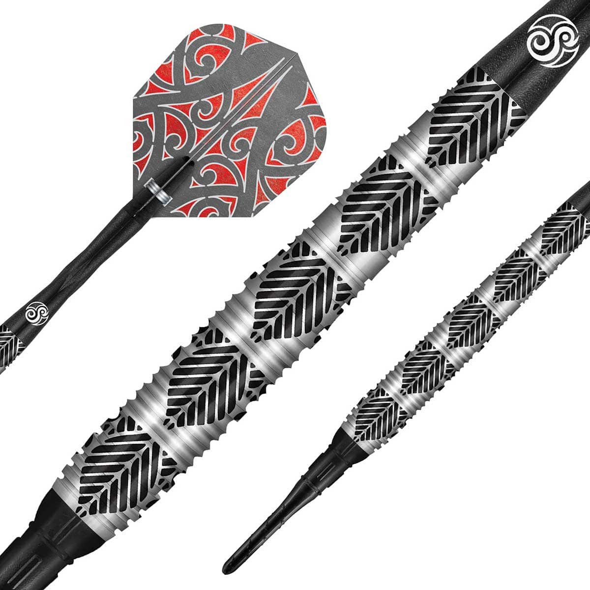 SHOT WARRIOR AWE SOFT TIP DART SET - 90% TUNGSTEN BARRELS