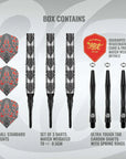 SHOT WARRIOR AWE SOFT TIP DART SET - 90% TUNGSTEN BARRELS