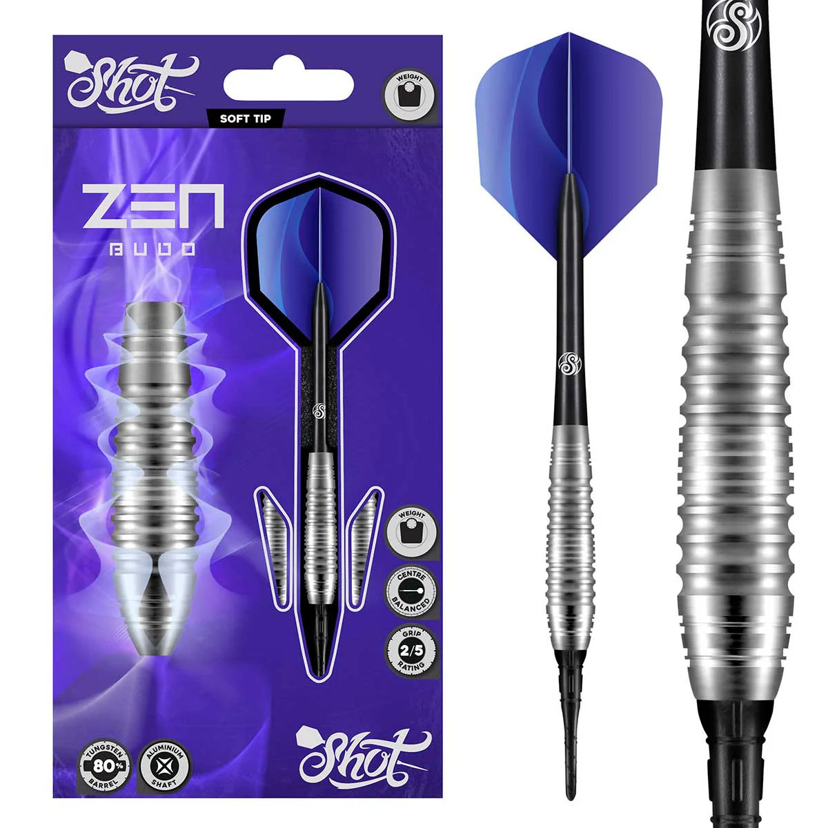 FLÉCHETTES SHOT ZEN BUDO POINTE SOUPLE - BARREAUX EN TUNGSTÈNE À 80%