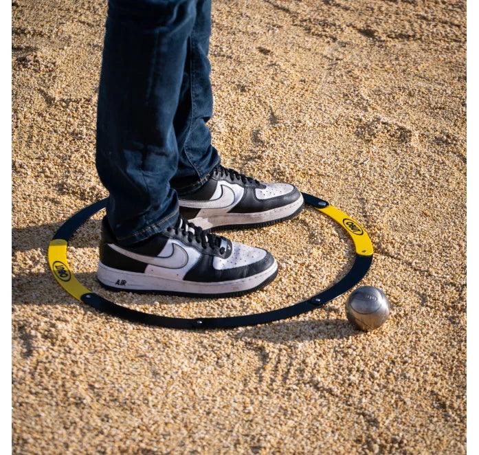 OBUT BLACK AND YELLOW FOLDING PÉTANQUE CIRCLE