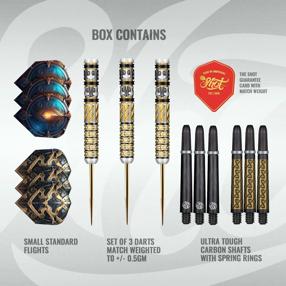 SHOT VIKING ODIN STEEL TIP DART SET - 95% TUNGSTEN DART BARRELS
