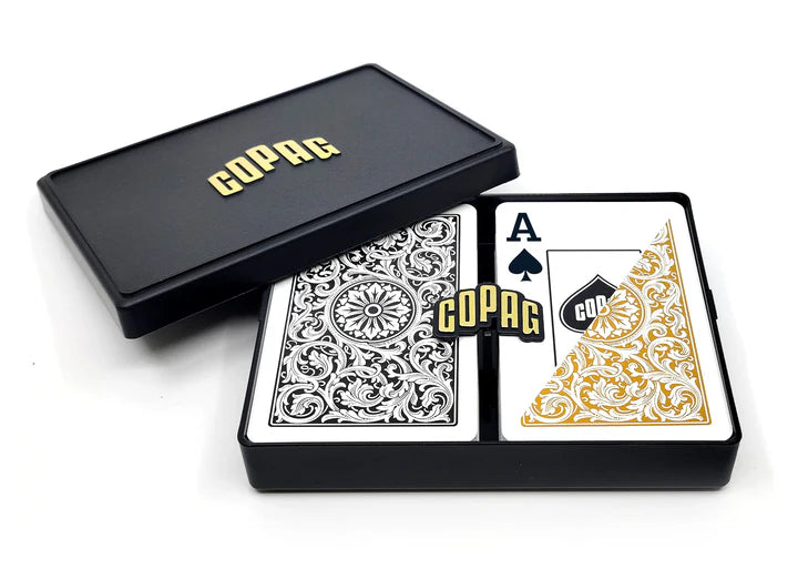 COPAG PLASTIC BRIDGE DECKCARDS 1546 JUMBO BLACK AND GOLD