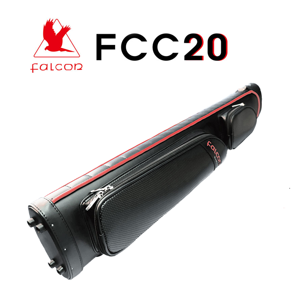ÉTUI RIGIDE FALCON EN CUIR PVC NOIR ET ROUGE 2M 4F