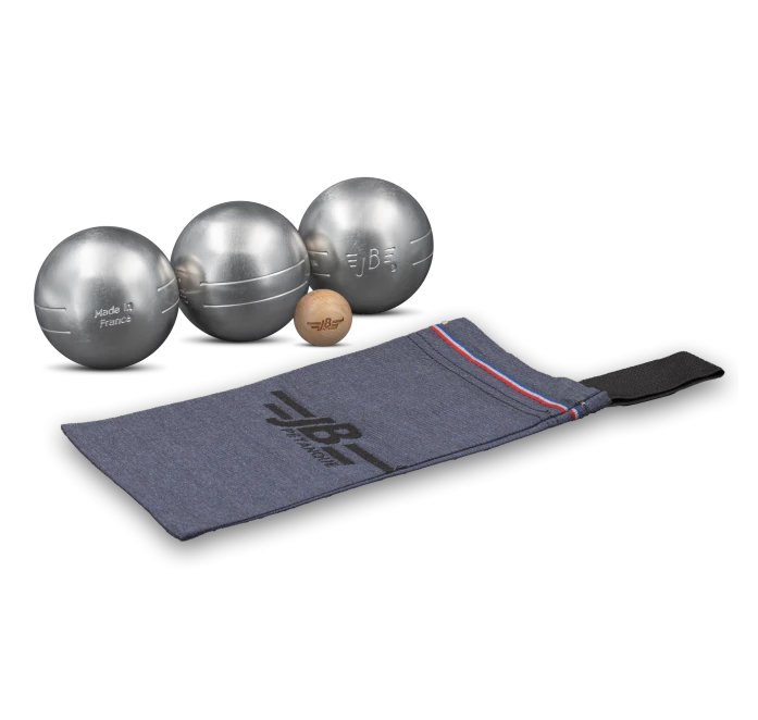OBUT SET OF THREE PÉTANQUE BOULES JB VINTAGE DUAL