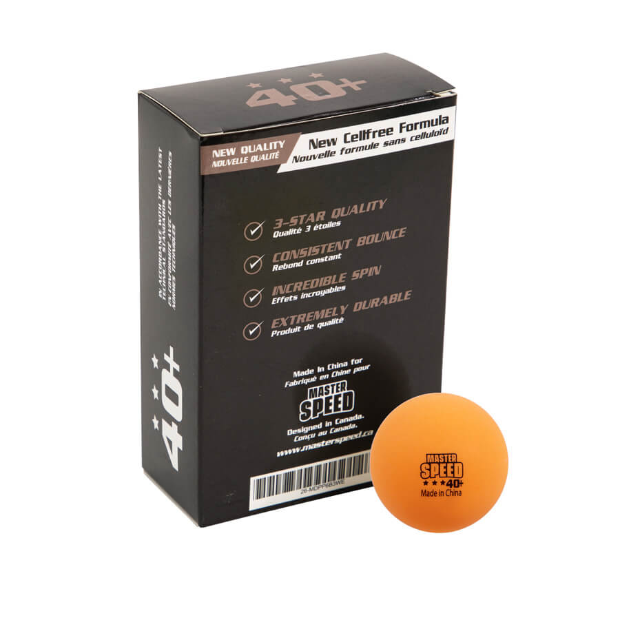 3-STAR MASTER SPEED BALLS IN 6 BLISTER BOX, ORANGE BALLS