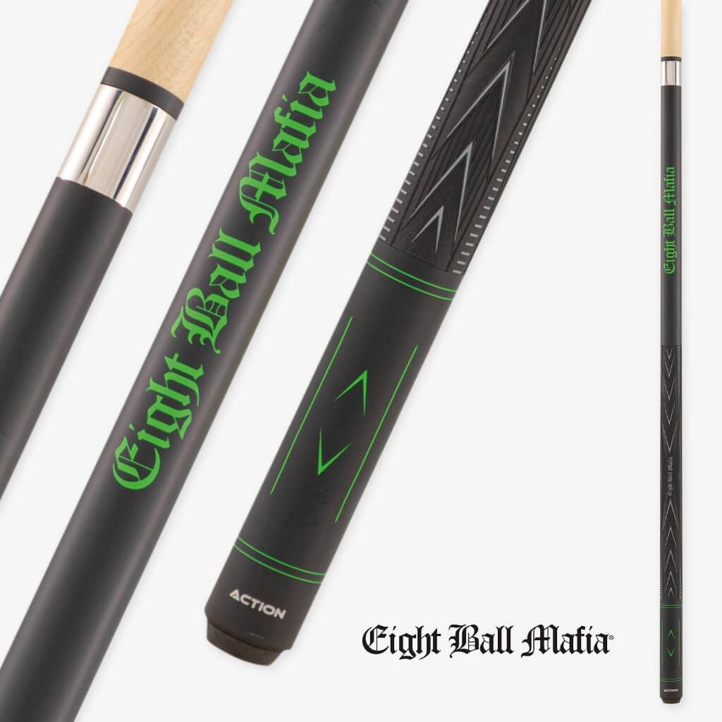 ACTION EIGHT BALL MAFIA BREAK CUE - GREEN DAEMON