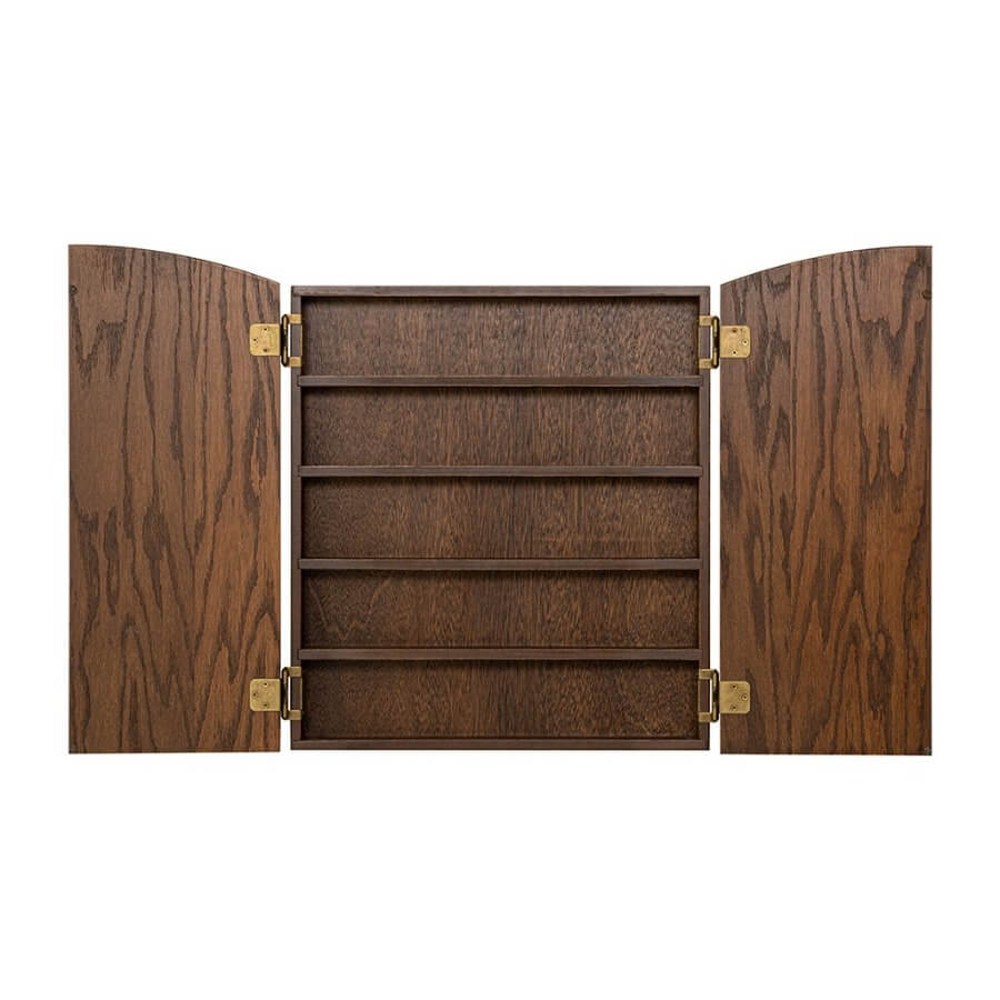 BALL RACK WITH DOORS - MEDIUM DARK OAK