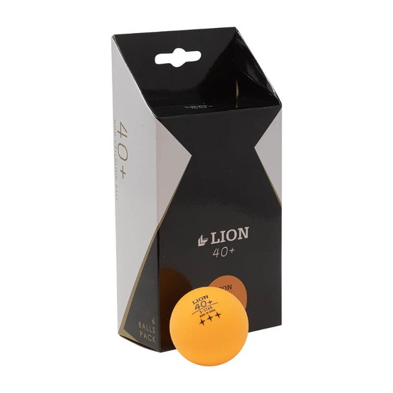 BOX/6 LION ORANGE BALLS 3 STARS - 40MM