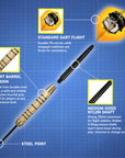 SHOT DUEL STEEL TIP DART PACK-TWO SET-HIGH QUALITY STEEL