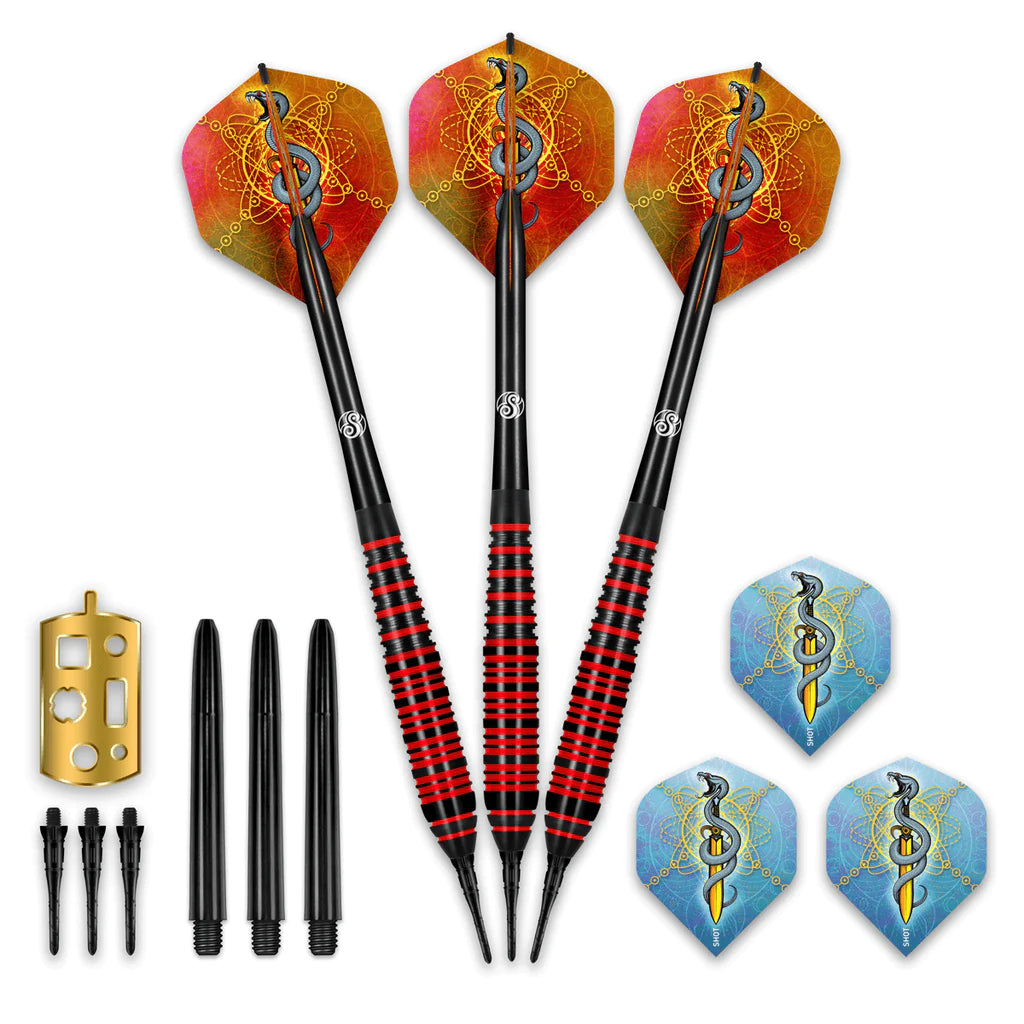 SHOT MYSTIC SOFT TIP DARTS SET-PREMIUM BRASS