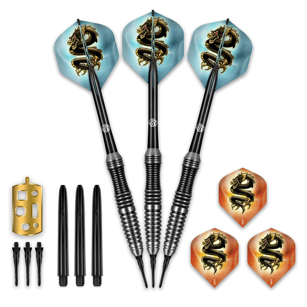 SHOT SCIMITAR SOFT TIP DARTS SET-PROFESSIONAL STAINLESS STEEL