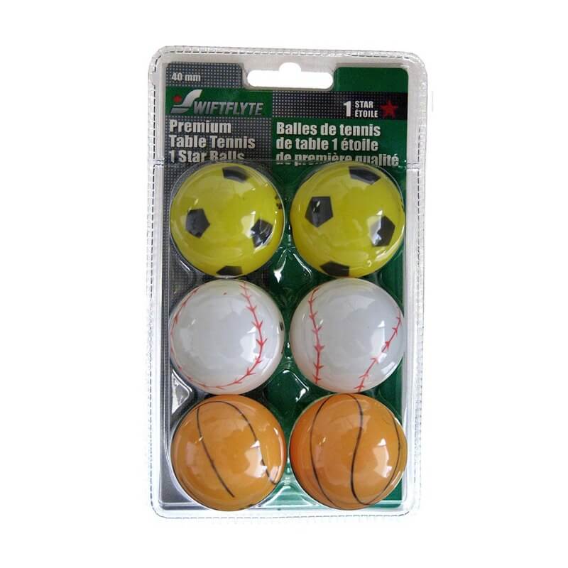 SWIFTFLYTE 1-STAR SPORT PING PONG BALLS - PACK OF 6